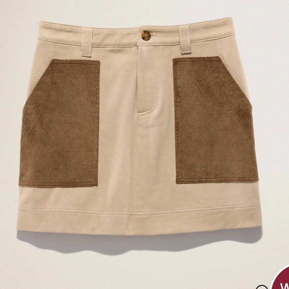NWT WASILLA UTILITY MINI SKIRT Tan and Brown Mini Skirt with Pockets size 10 - Picture 2 of 10